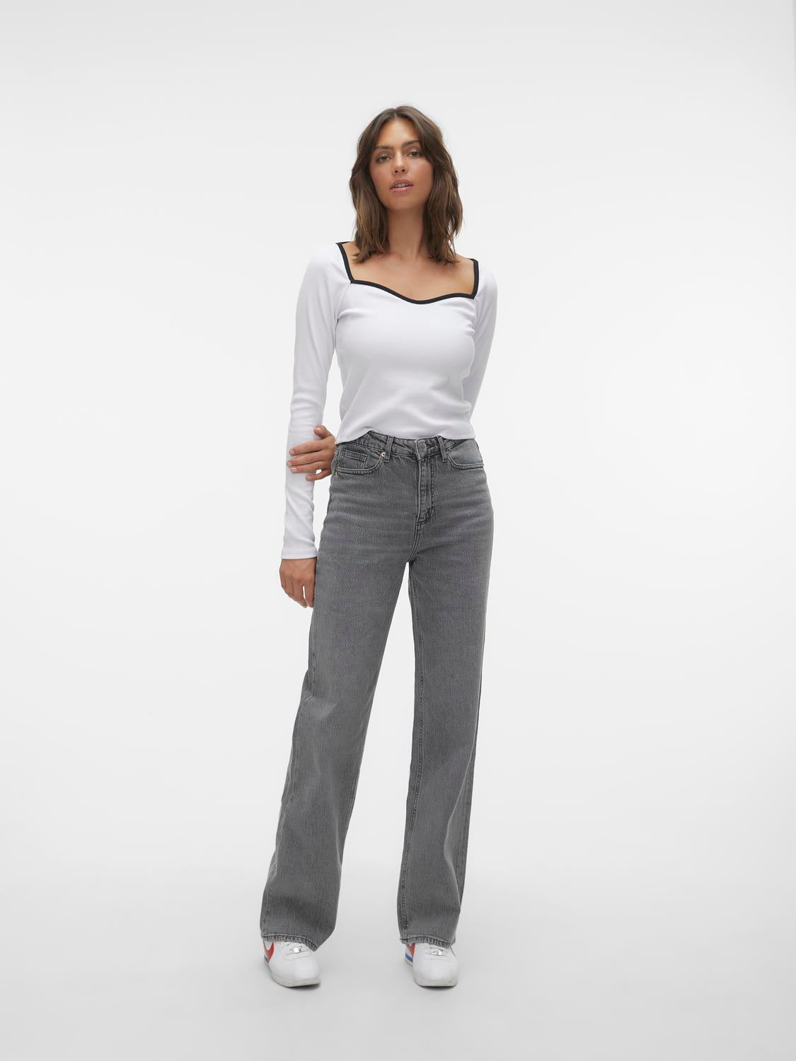 VMTESSA Wide Jeans - Medium Grey Denim